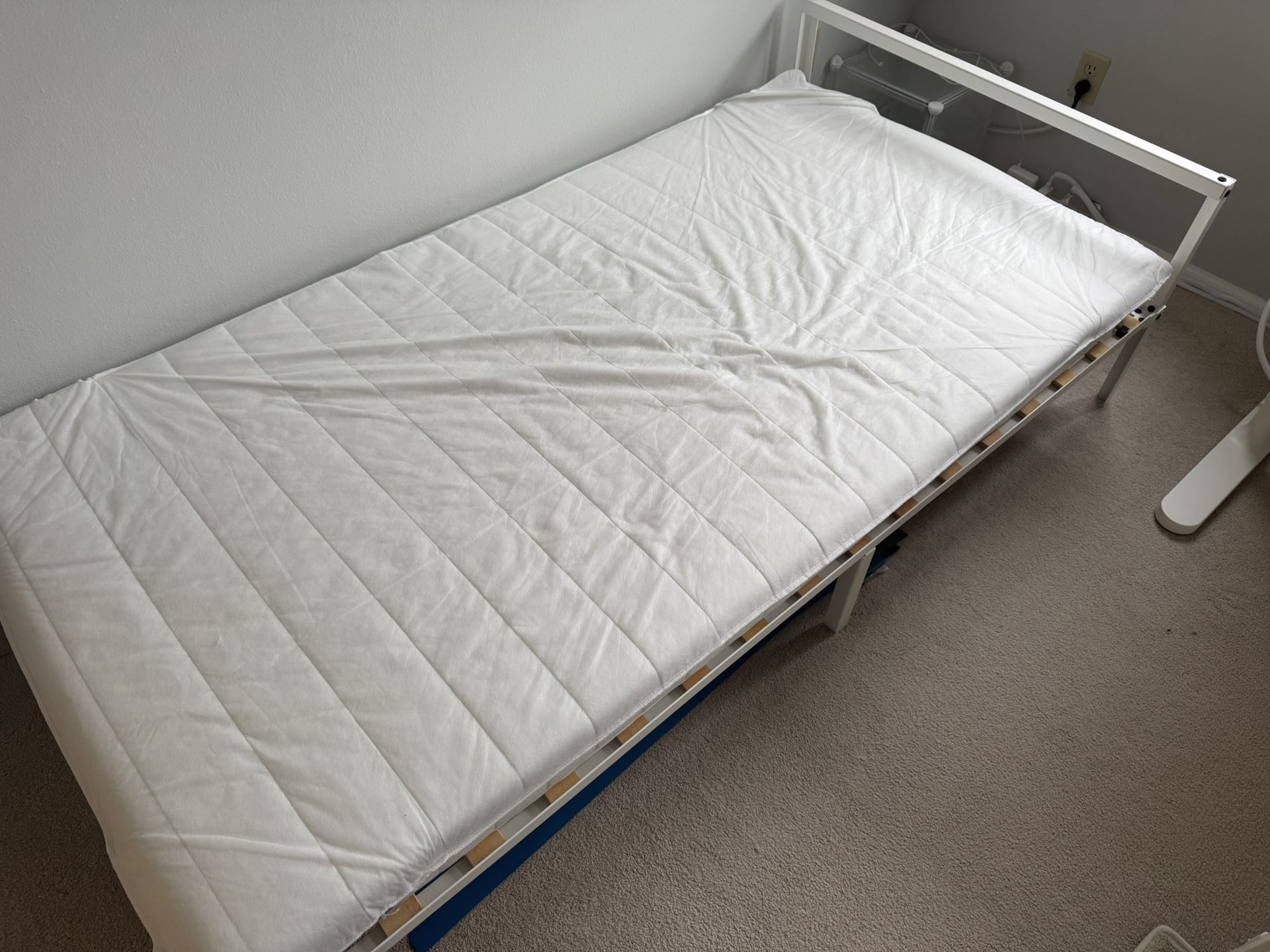 Bed Frame and Mattress (IKEA GRIMSBU Bed Frame, MEISTERVIK Mattress)