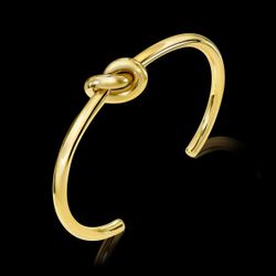 18K Gold Plated Twisted Knot Bangle Size16/17 Love Bangle