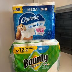 Bounty and Charmin, 2x$22