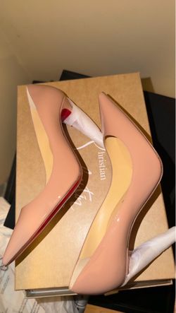 Christain louboutin Kate 100 pumps patent nude 37.5 brand new