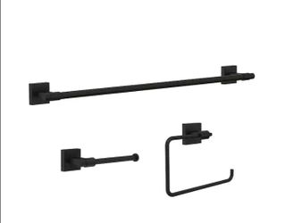 Matte Black 3 piece Bathroom Accessory Set