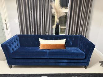 Blue Accent Sofa 92Lx32Wx30H