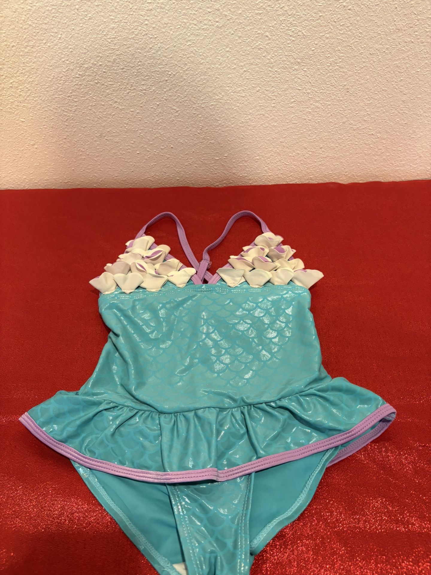 Little Mermaid Style One Piece Bathing Suit - Kids Girls Size 5 - Simi valley