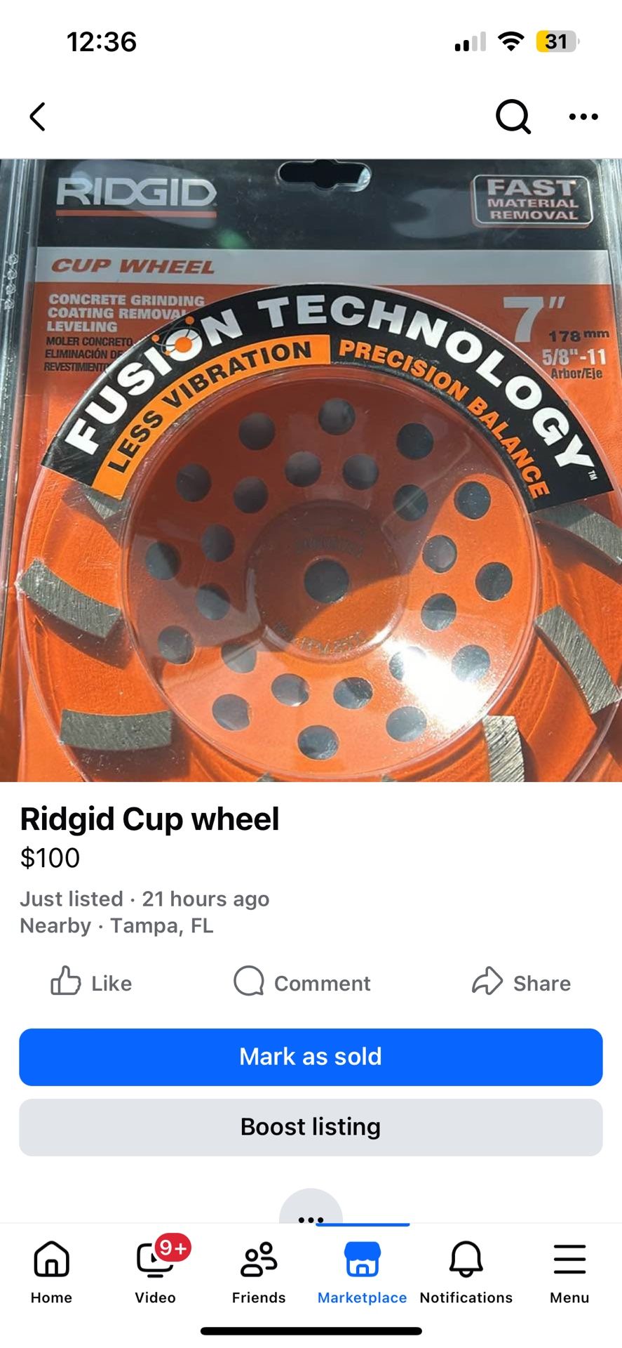Ridgid Cup Wheel