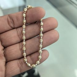 10kt Real Gold Bead Bracelet For Women 