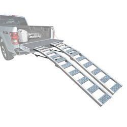 Rockland Arched Aluminum 2-Loading Ramp, 90'' x 11'', 1500 LBS Capacity Sturdy Construction Portable Ramp with Adjustable Safety Straps for Motorcycle