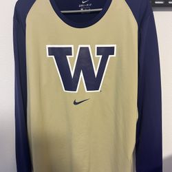 Mens Nike Dri Fit Washington Huskies Long Sleeve Workout Shirt XL 