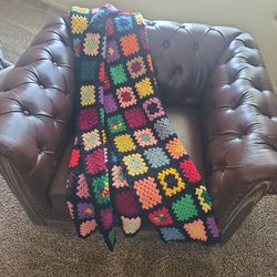 Handmade Crochet Granny Square Blanket