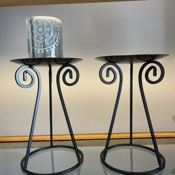 TWO  CANDLESTICK  HOLDERS 