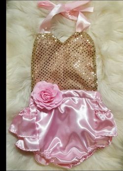 Gold/pink Romper size 12-24mos
