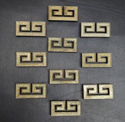 Vintage brass Greek key dresser pulls