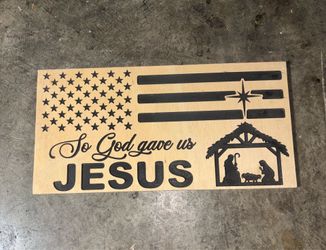 CNC Wooden Flag