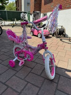Pink Barbie Girl Bike with training wheels