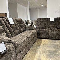 Ashley Furniture Reclining Sofa Set 