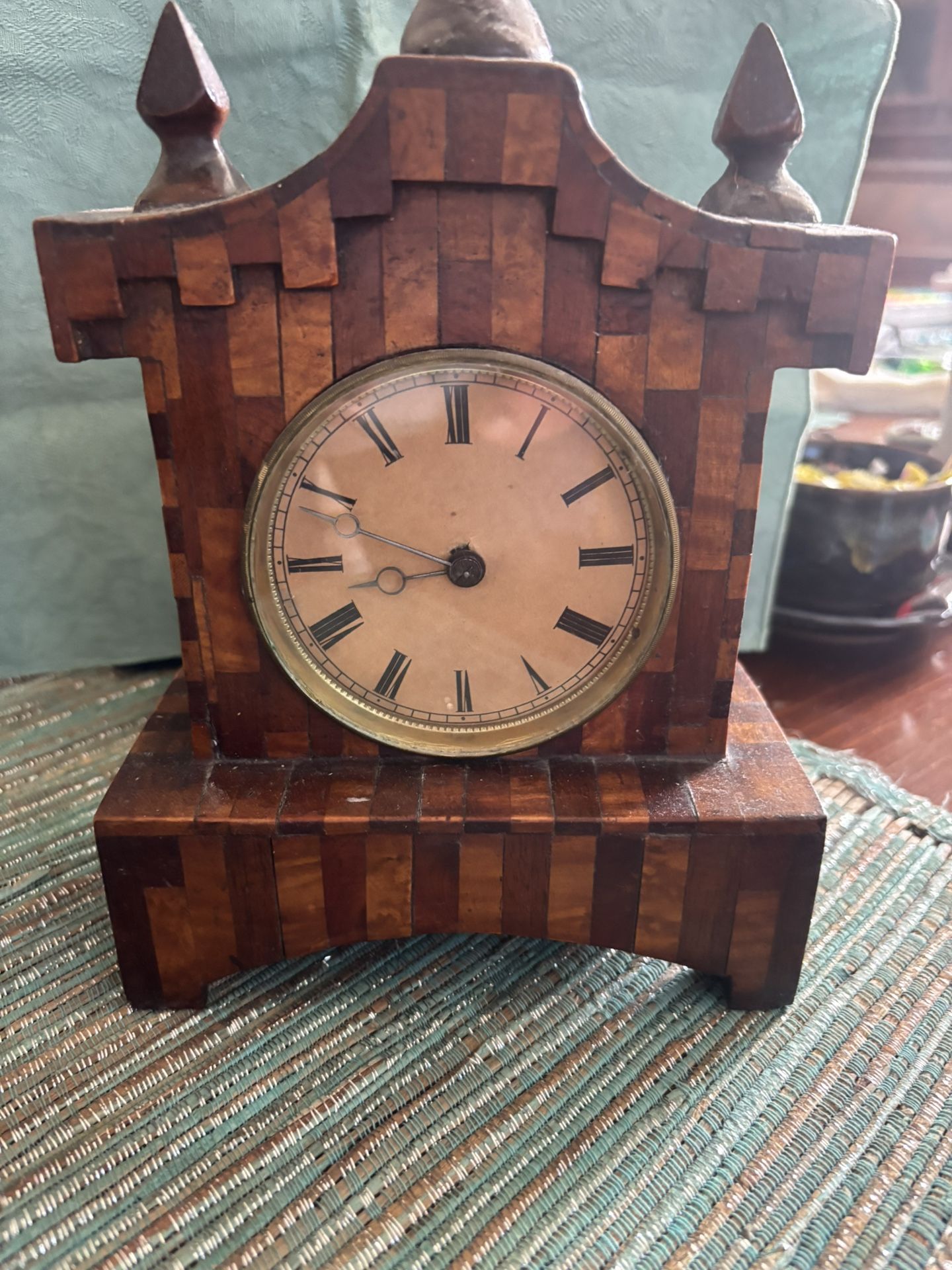 Antique Wooden Mantel Clock. Handmade in PA. 