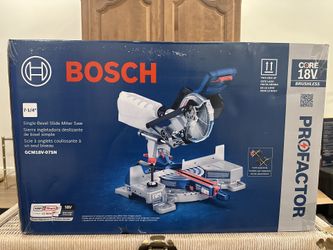 BOSCH GCM18V-07SN 18V Cordless 7-1/4” Sliding Miter Saw + 2 Batteries & Charger