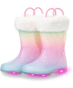 🌧️ Toddler Light-Up Rain Boots – Waterproof & Fleece Lined (NEW)