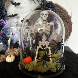Halloween Cloche With Skeleton 