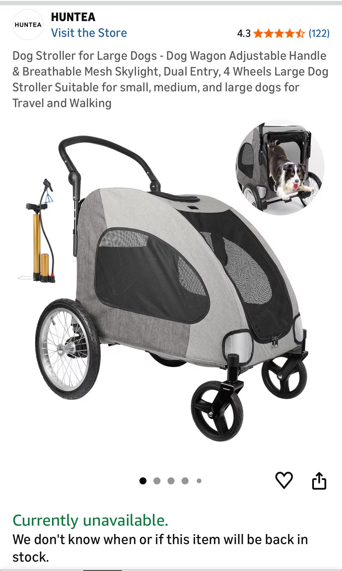 Huntea Dog Stroller For Large Dogs