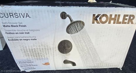 NEW Kohler Cursiva Shower Trim Matte Black