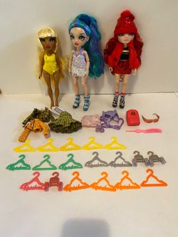Rainbow High Dolls, Clothing, Hangers, and  Boots