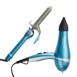 Babyliss Pro Nano Titanium Set Lightweight Ionic Dryer & Spring Curl Iron 1"
