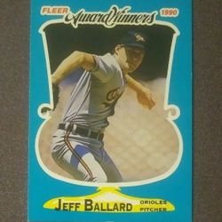 1990 Fleer Jeff Ballard Baltimore Orioles #1 Award Winners Pitcher Baseball Card Vintage Collectible Trading Sports MLB Major League