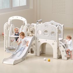 Toddler Slide, Kids Swing and Slide for Toddlers Outdoor Indoor Playground