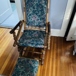 Antique Rocker And Stool