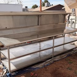 11’ Commercial Stainless Steel Prep Table with Overshelf
