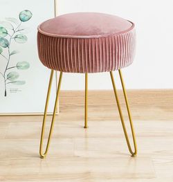LUE BONA Pink Velvet Storage Ottoman / Vanity Stool – Unused