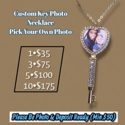 Custom Key Photo Necklace 