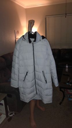 Andrew Marc blue puffer jacket, size xl