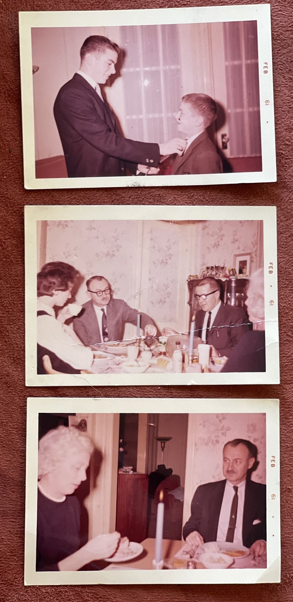 (3) February 1961 Family keepsake photos !!!