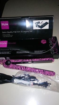 New professional pink zebra ceramic styling iron