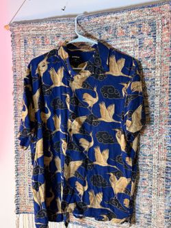 Express Navy Short Sleeve Shirt Men's XL