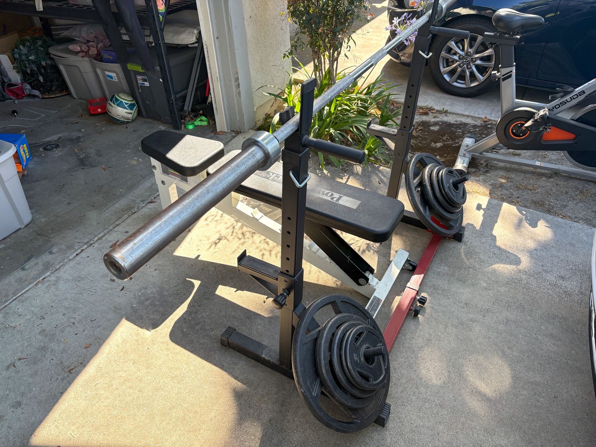 Rack, Bench, Weight Plates, Olympic Bar