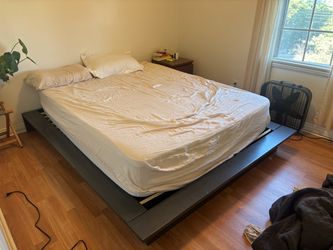Queen platform bed frame