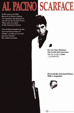 Scarface Movie Poster 24 x 36 Inches Full Sized Print Plexiglass Framed & Ready for Display