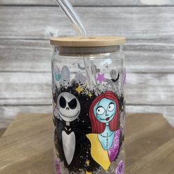 16 Oz Nightmare Before Christmas Libbey Glass Can