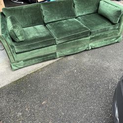 Couch-Velvet Green-Mid Century Modern