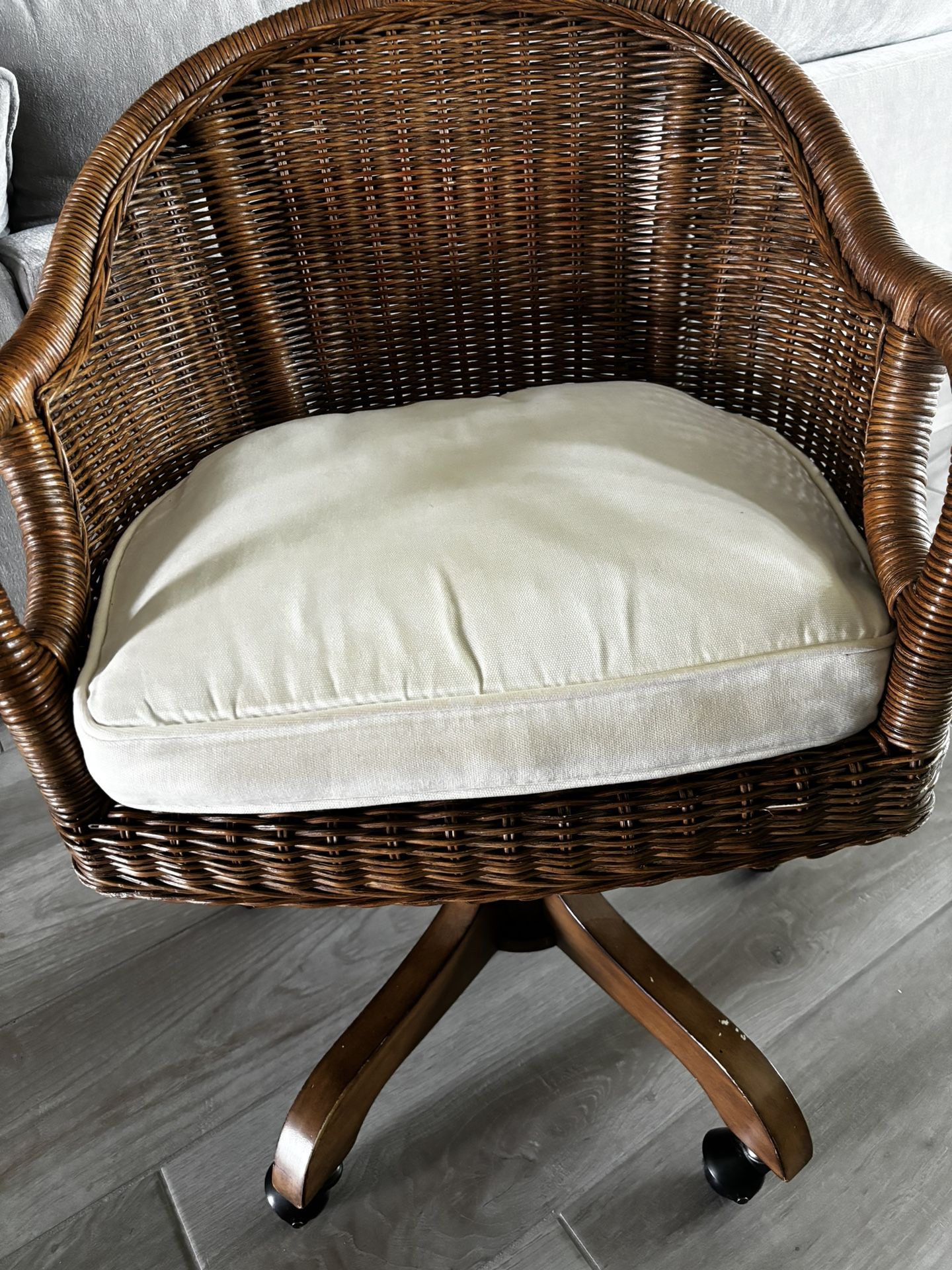 Pottery Barn Wingate Rattan Swivel Desk Chair, Used