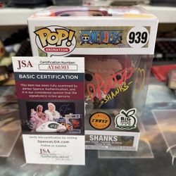 Funko pop chase shanks signed by BRANDON POTTER