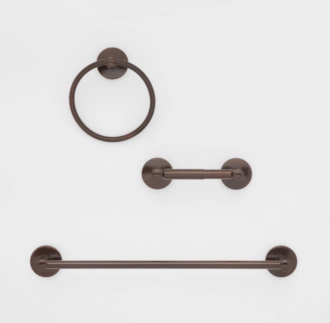 3pc Bath Hardware Set Oil Rubbed Bronze - Threshold™: Includes Towel Ring, Tissue Holder