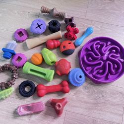 Assorted dog toys