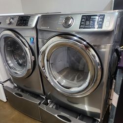 SAMSUNG SET STEAM WASHER AND ELECTRIC DRYER LARGE 
