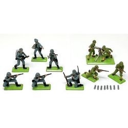9pc Vintage 1971 Britains Ltd Deetail American and German Soldiers Figures Lot