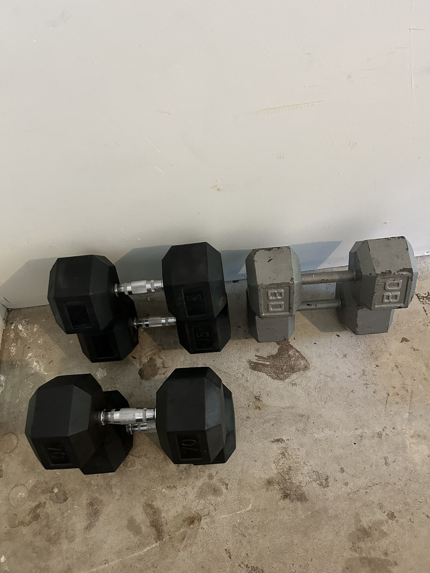 Dumbbell Pairs 70’s, 75’s, 80’s