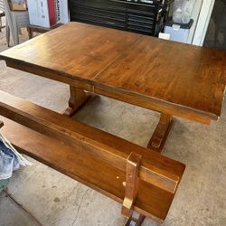 Sturdy Dining Table With Bench