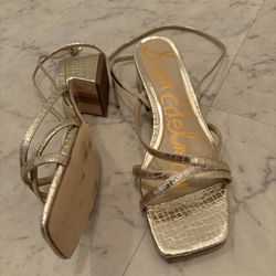 Sam Edelman Gold Heels Size 8
